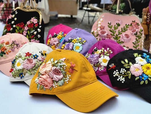 Baseball Hat - Ribbon Embroidery πππ Most Popular