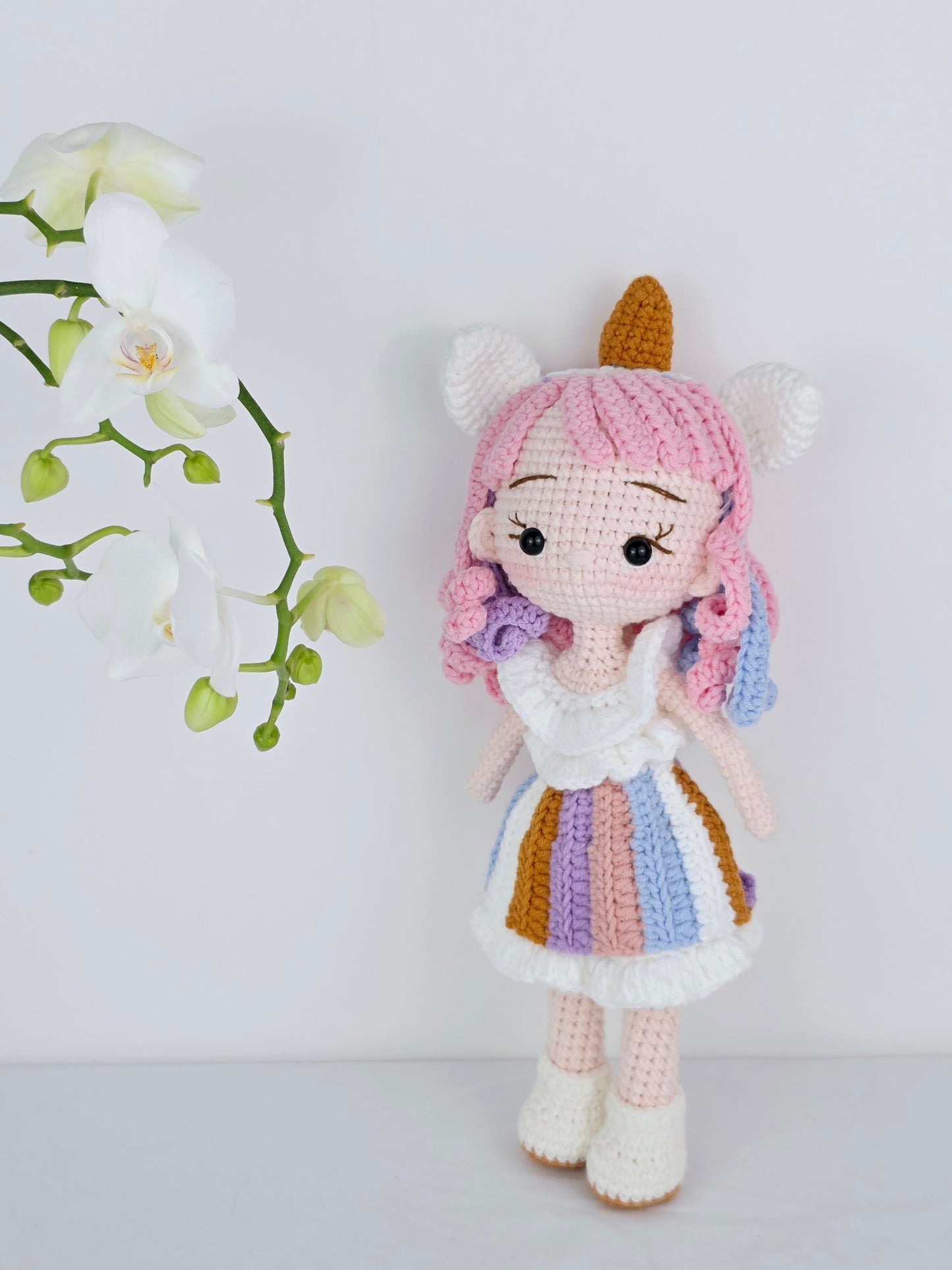 Crochet Doll - Rainbow Horn Amigurumi | Handmade by Lena Handicrafts
