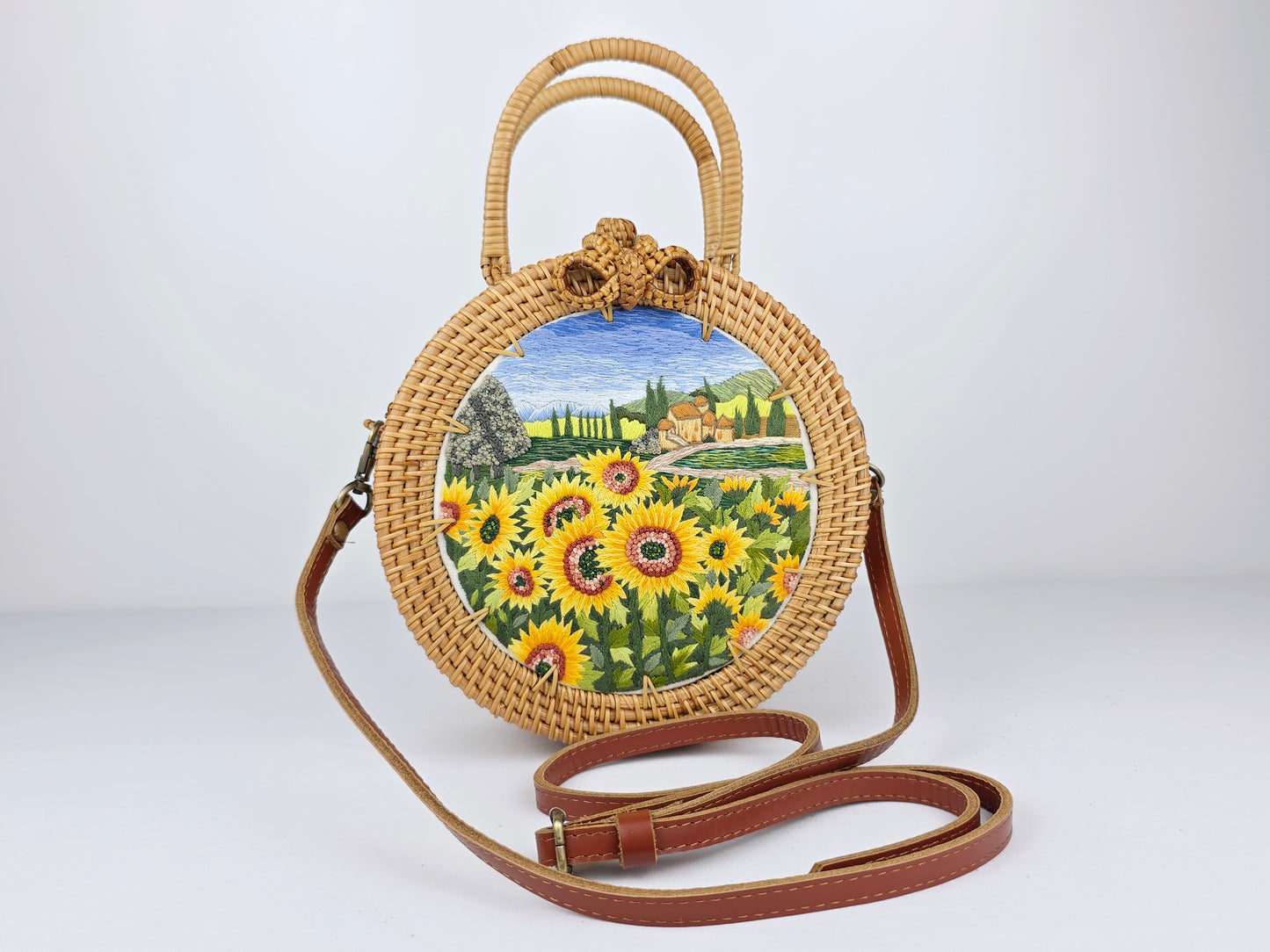 Rattan Purse w/ embroidery #2