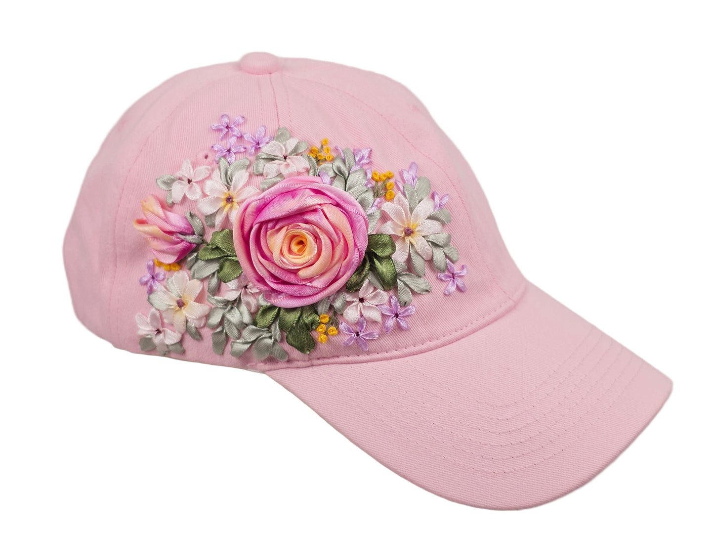 Baseball Hat - Ribbon Embroidery  🌟🌟🌟 Most Popular