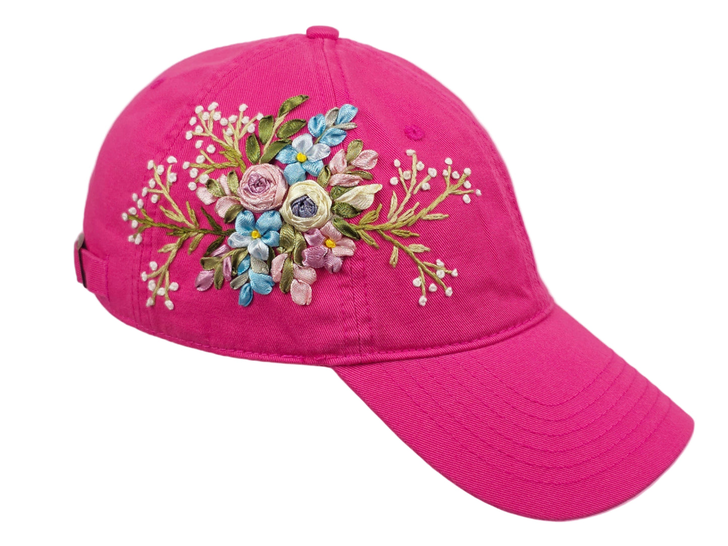 Baseball Hat - Ribbon Embroidery  🌟🌟🌟 Most Popular