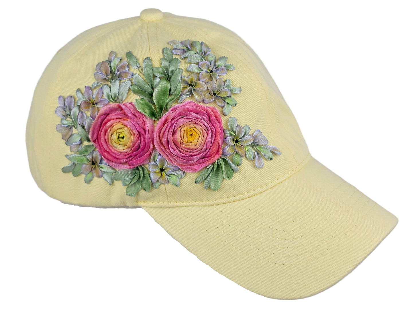 Baseball Hat - Ribbon Embroidery  🌟🌟🌟 Most Popular