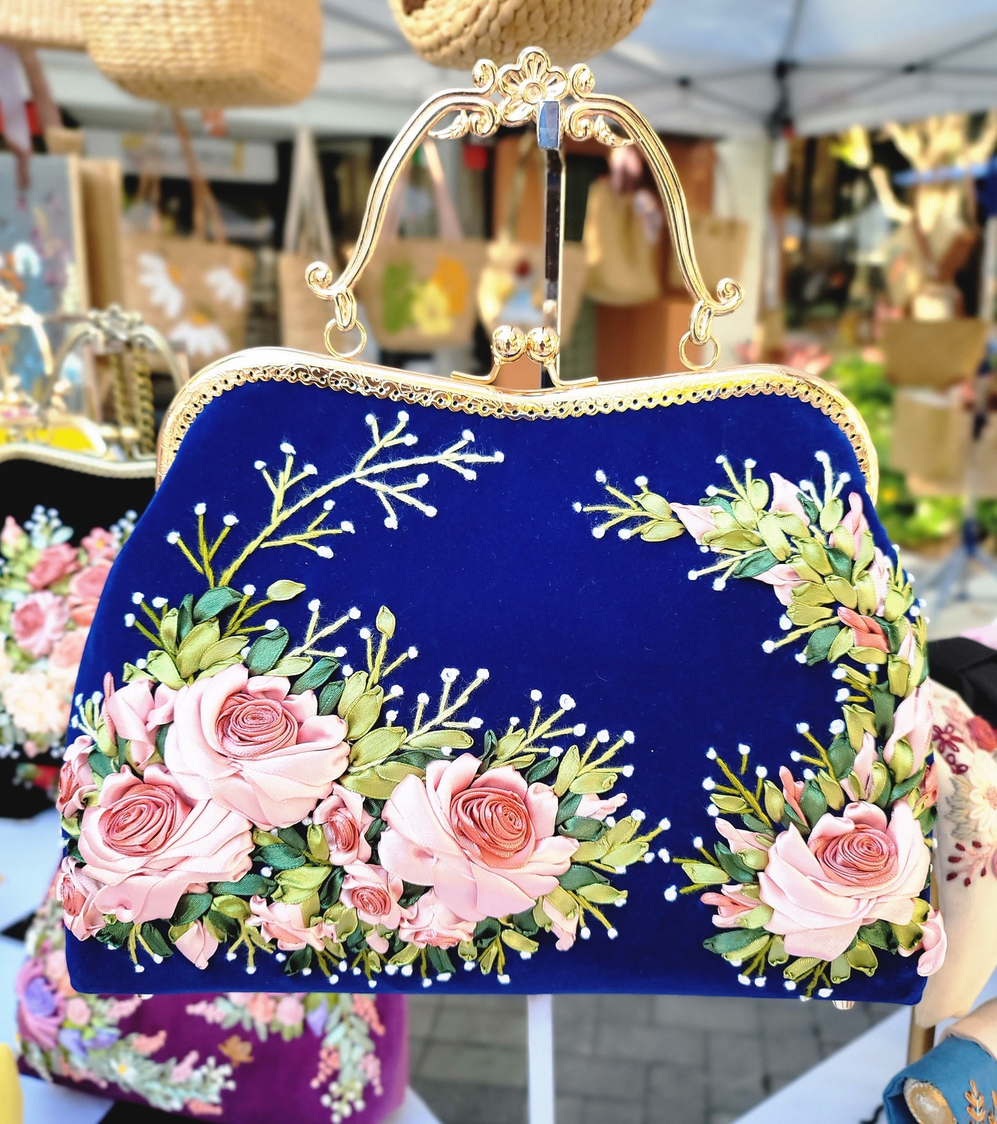Velvet Purses - Navy
