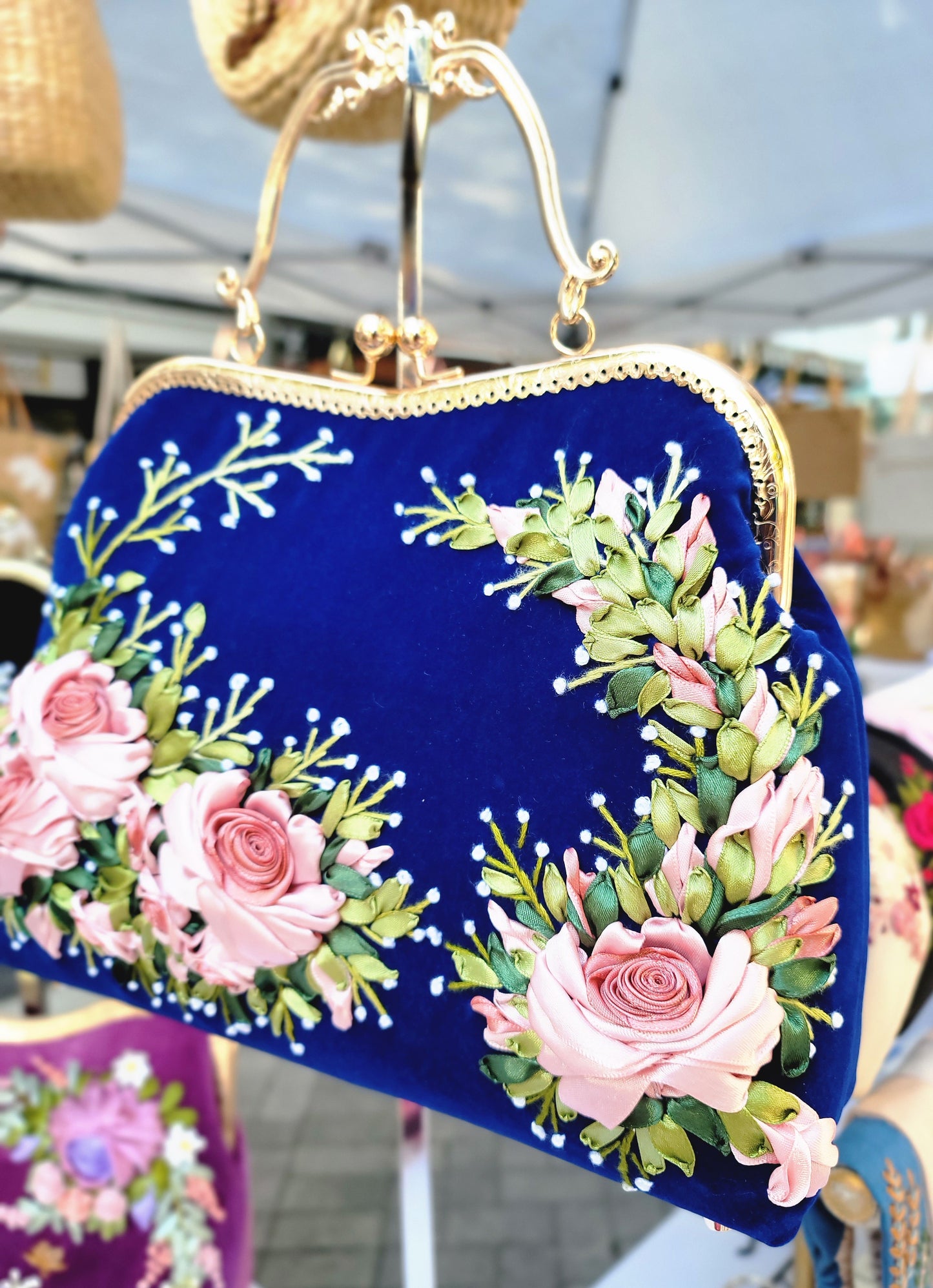 Velvet Purses - Navy