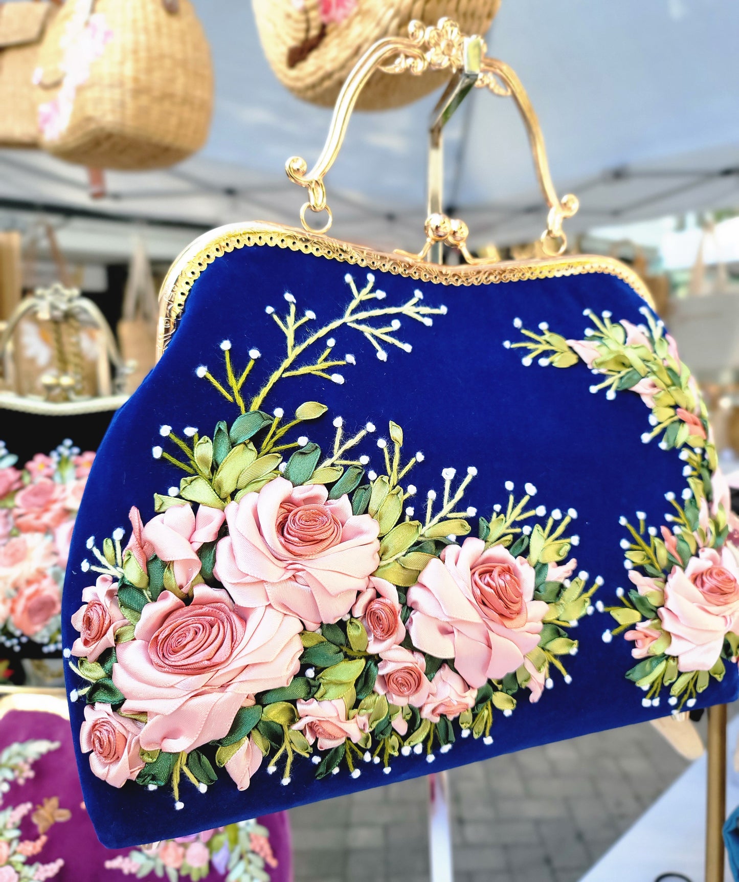 Velvet Purses - Navy