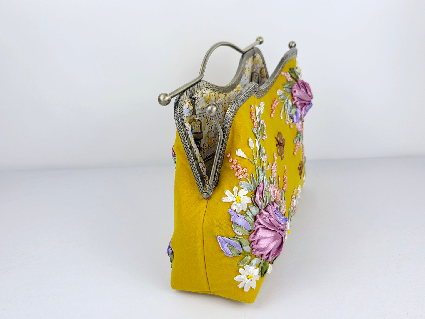 Lux Bar Velvet Clutch - Saffron Yellow