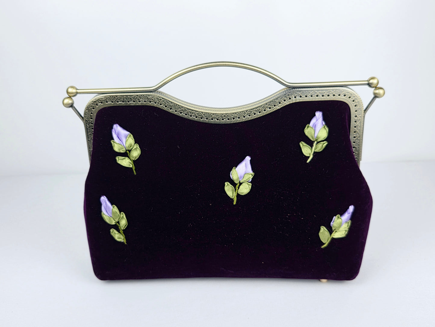 Lux Bar Velvet Clutch - Dark Plum