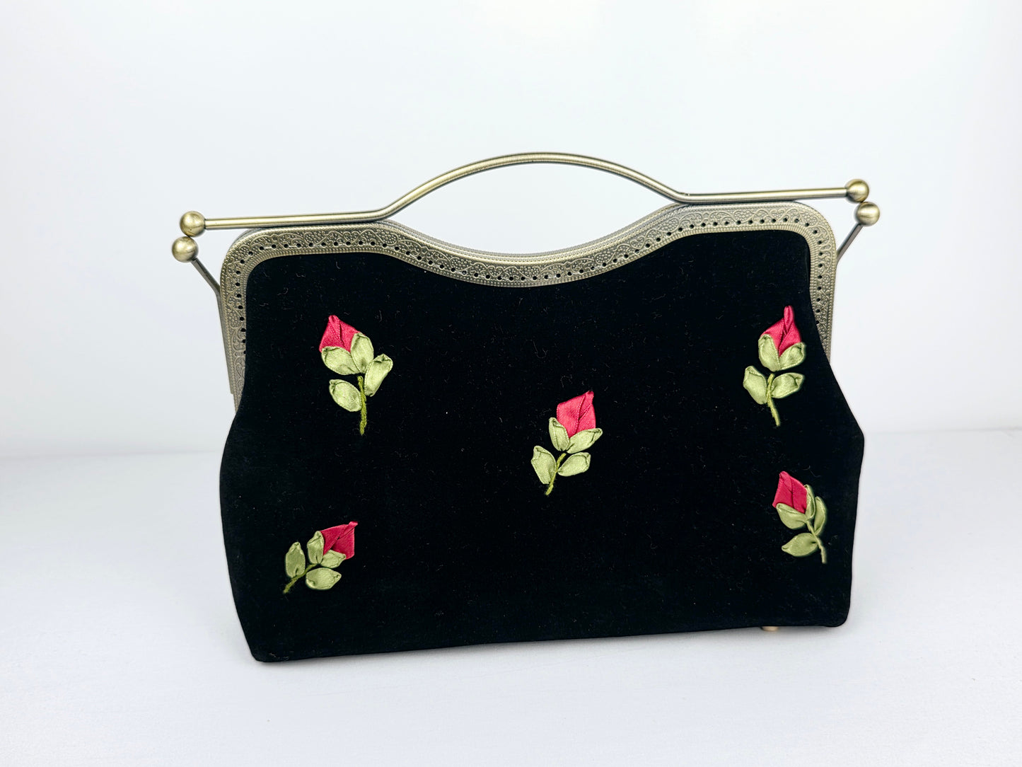 Lux Bar Velvet Clutch - Black Noir