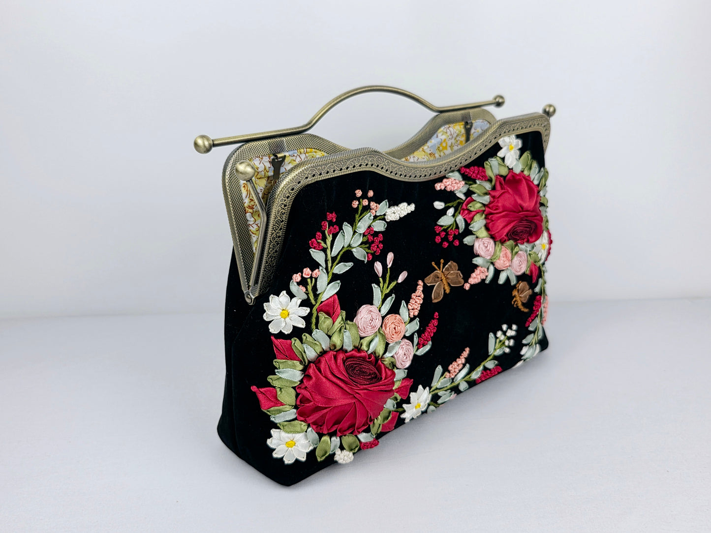 Lux Bar Velvet Clutch - Black Noir