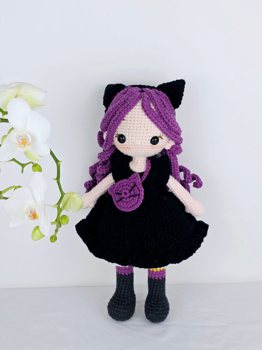 Crochet Doll - Violet Cat Enchantress | Handmade by Lena Handicrafts