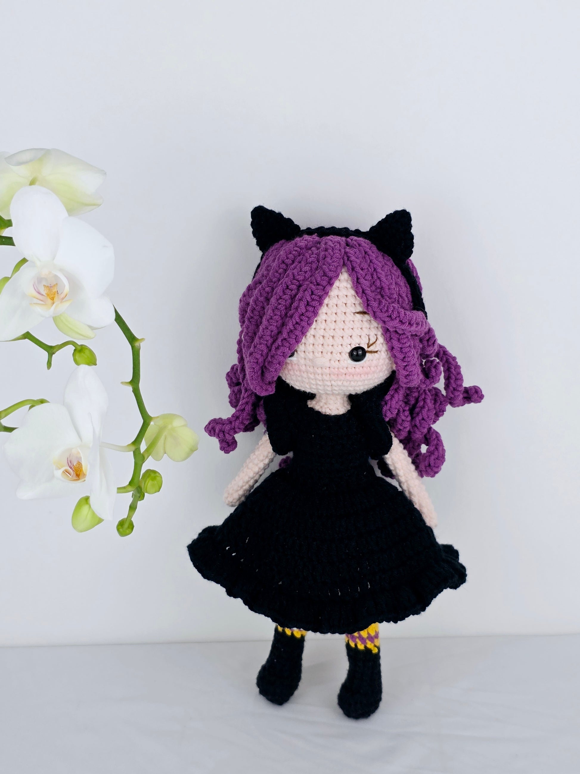 Crochet Doll - Violet Cat Amigurumi | Handmade by Lena Handicrafts