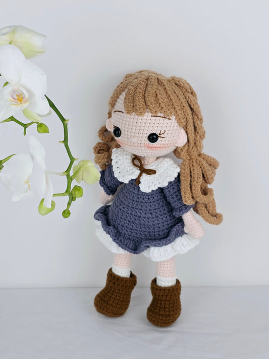 Crochet Doll - Violet Pinafore Amigurumi | Handmade by Lena Handicrafts