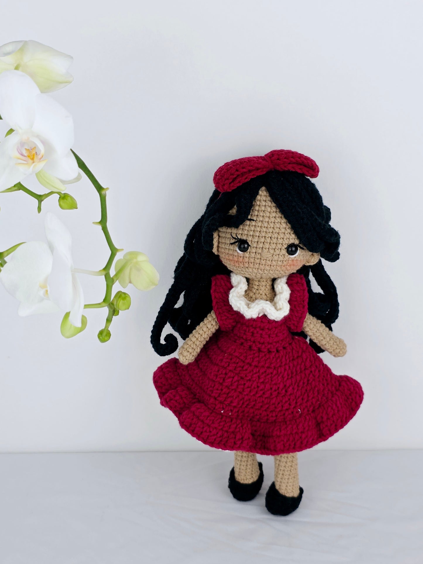 Crochet Doll - Crimson Ruffled Amigurumi | Handmade by Lena Handicrafts
