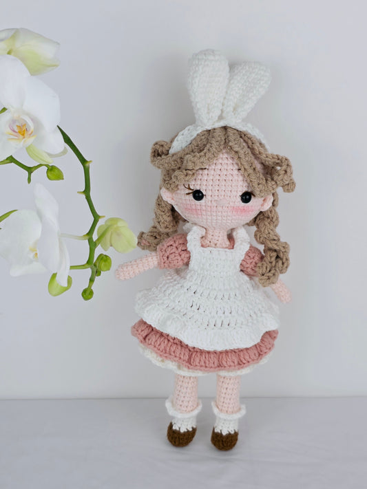 Crochet Doll - Blush Bunny Maid | Handmade by Lena Handicrafts