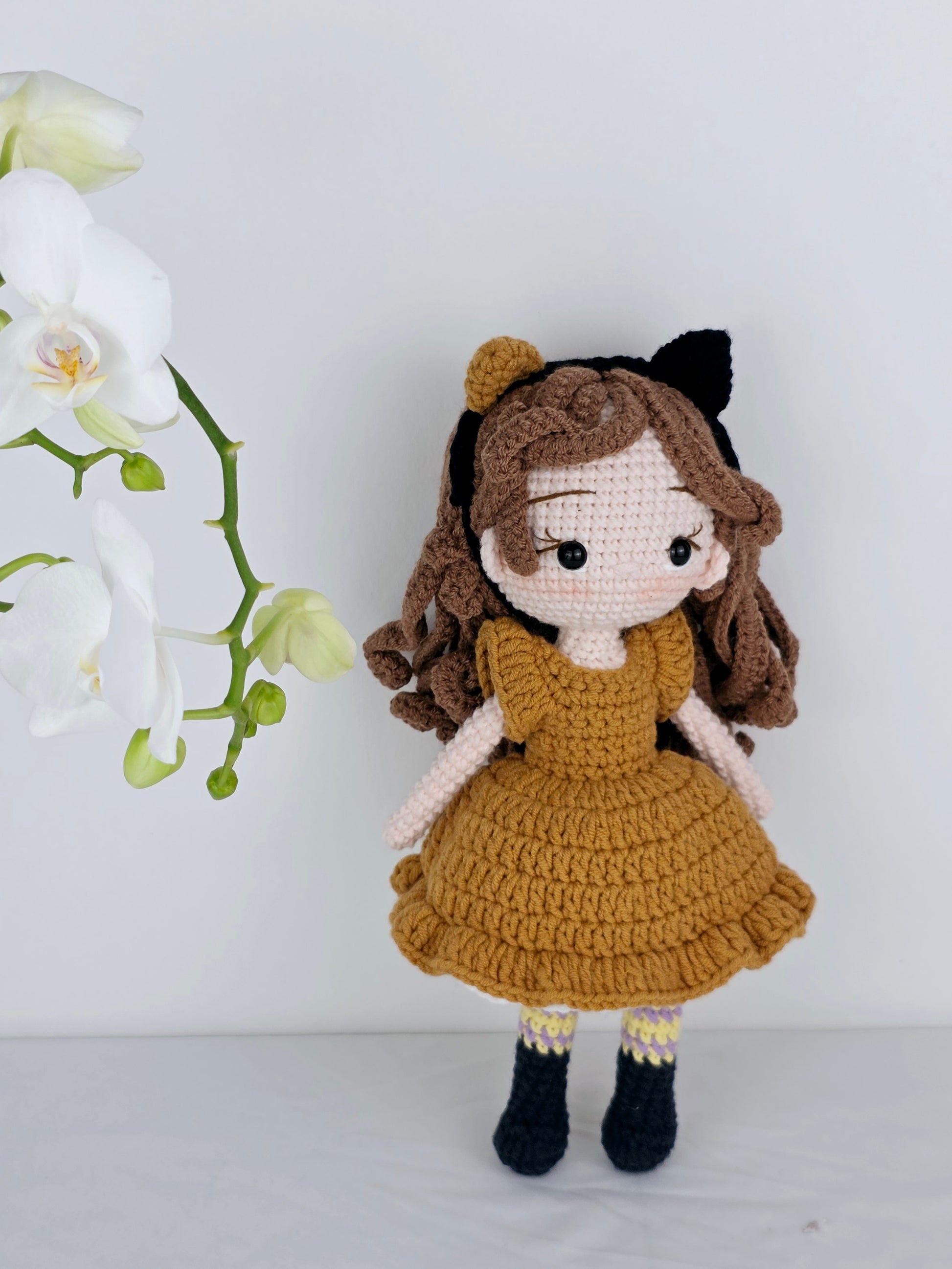Crochet Doll - Amber Curl Cat Doll | Handmade by Lena Handicrafts