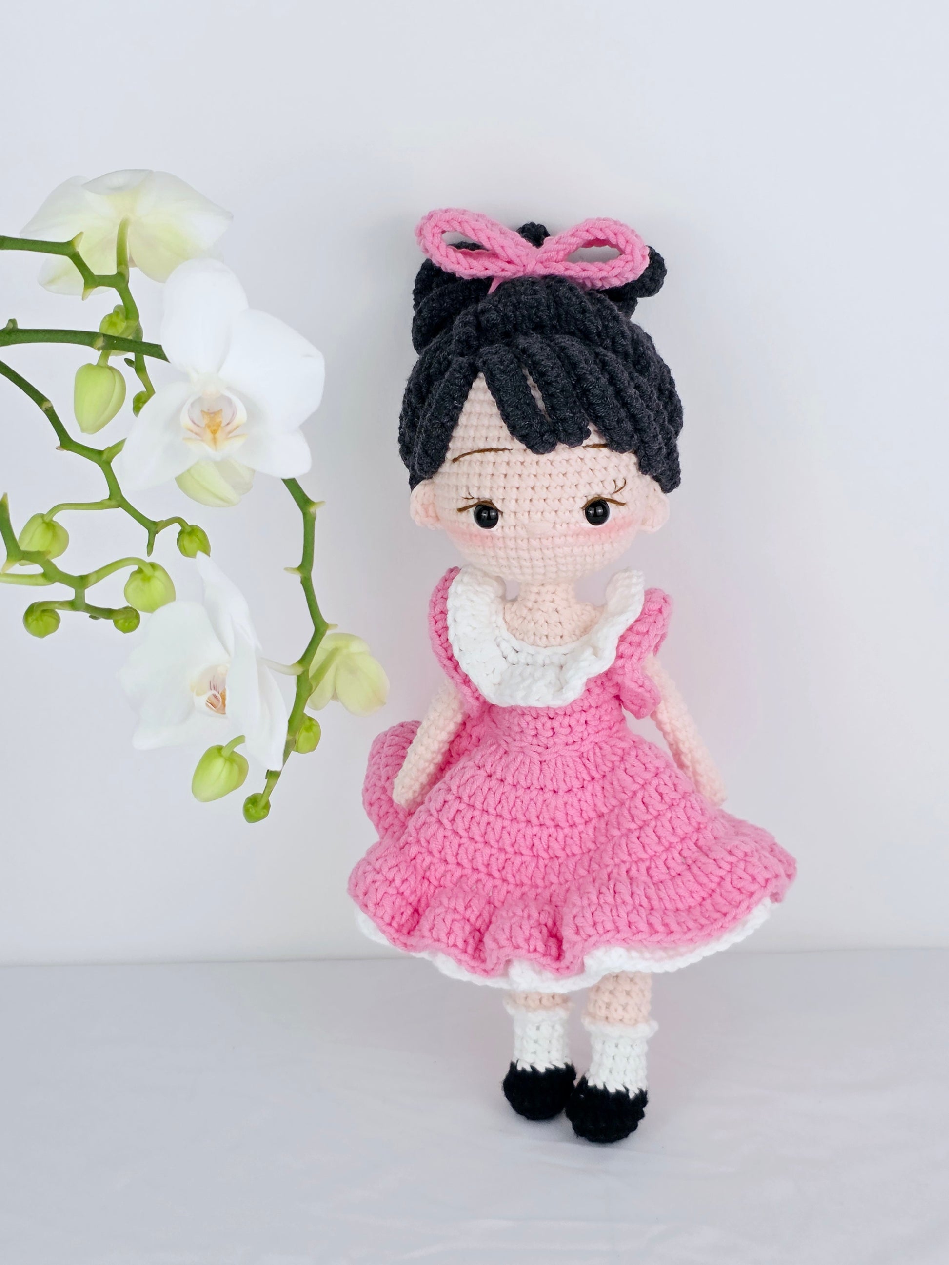 Crochet Doll - Rose Bun Ballerina | Handmade by Lena Handicrafts