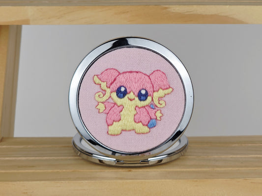 Motif Compact Mirror - Blush Sylveon Swirl | Handmade by Lena Handicrafts