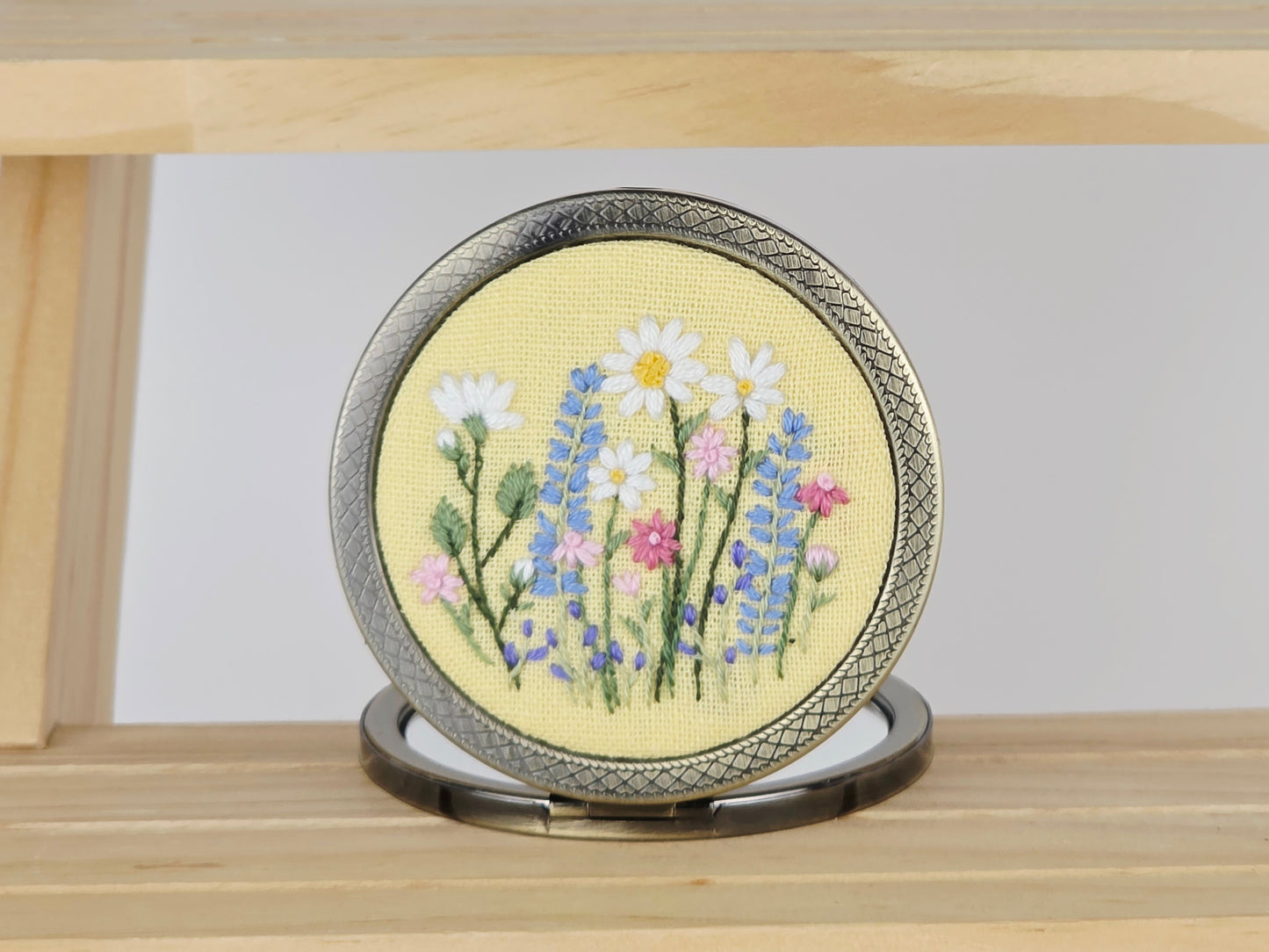Motif Compact Mirror - Butter Daisy Lupine | Handmade by Lena Handicrafts