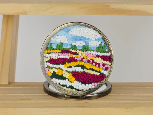 Artisan Compact Mirror - Tulip Field Mosaic | Handmade by Lena Handicrafts