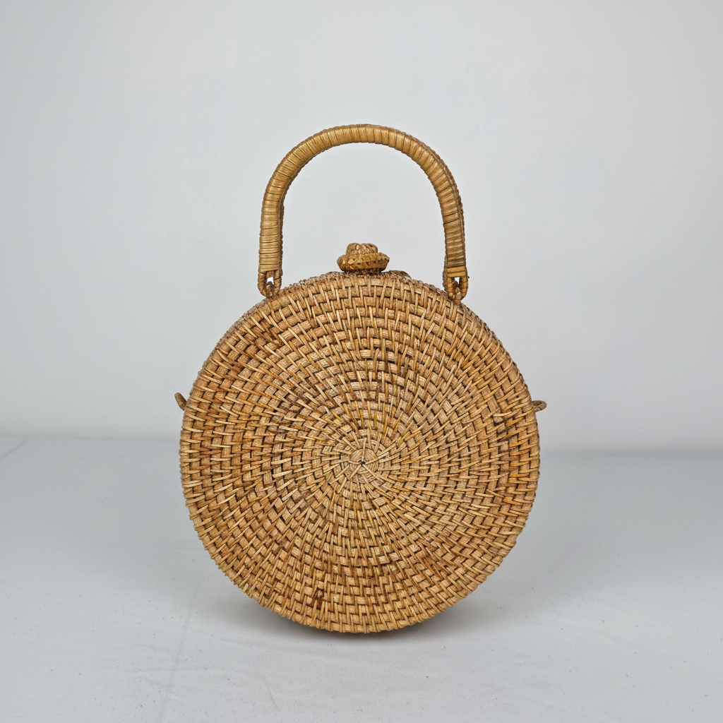 Circle Rattan Purse - Fawn in the Meadow - Studio 3