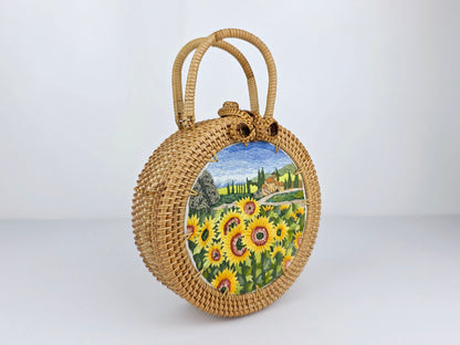 Rattan Purse w/ embroidery #2
