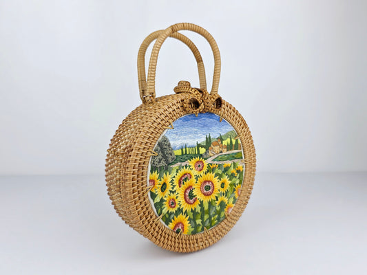 Rattan Purse w/ embroidery #2