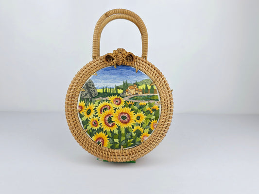 Rattan Purse w/ embroidery #2