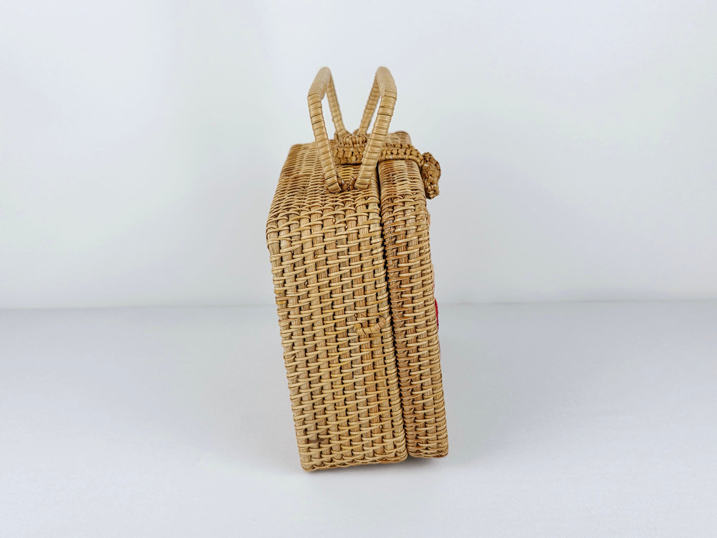 Rattan Purse w/ embroidery #1