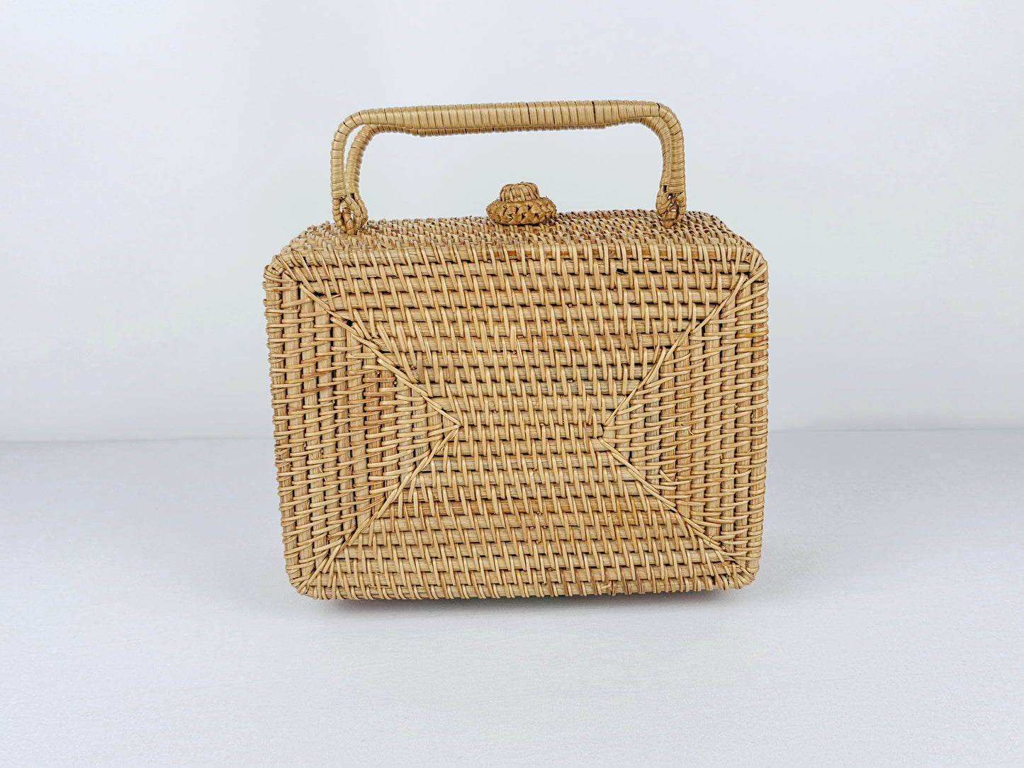 Rattan Purse w/ embroidery #1