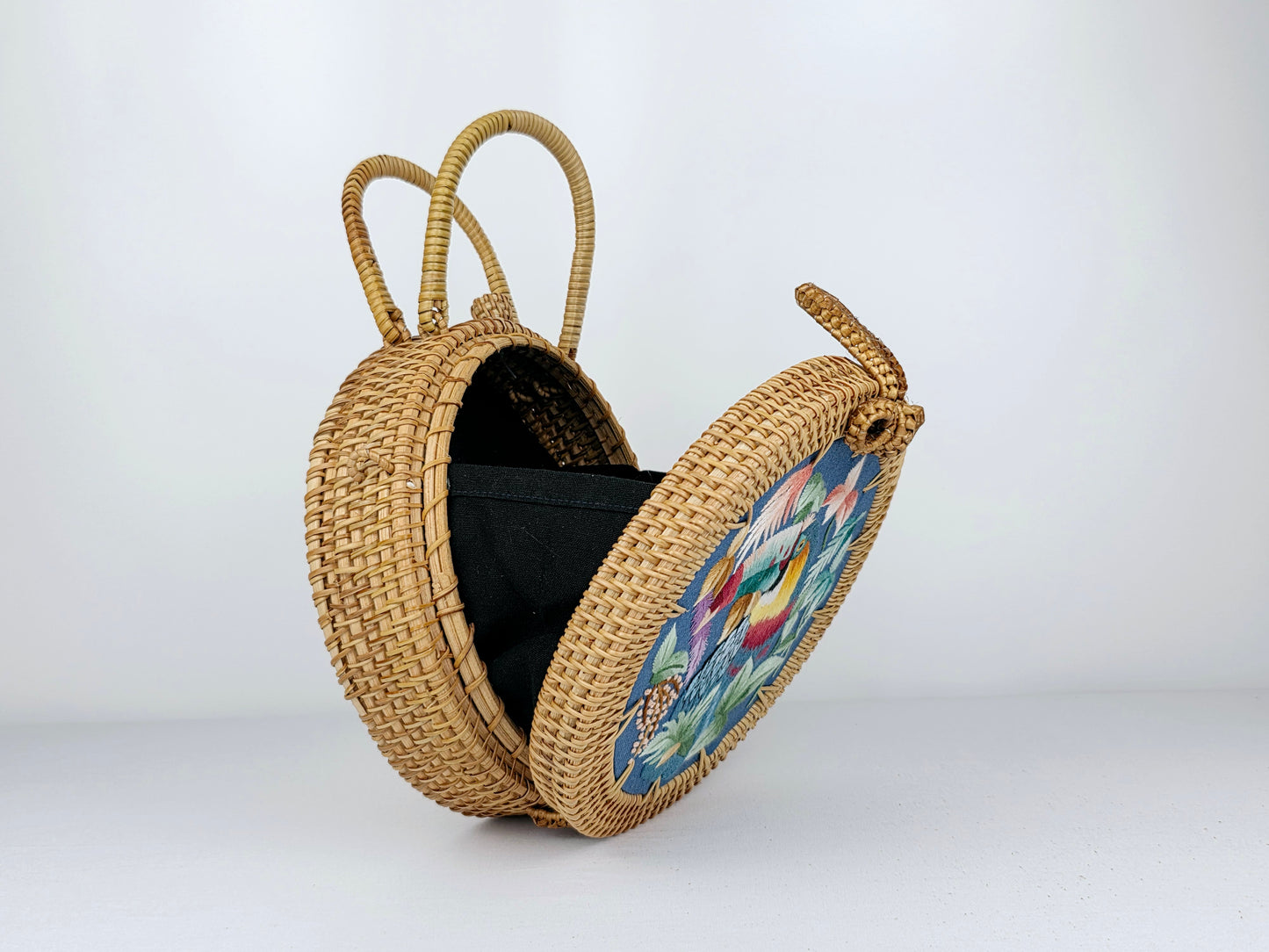 Rattan Purse w/ embroidery #3