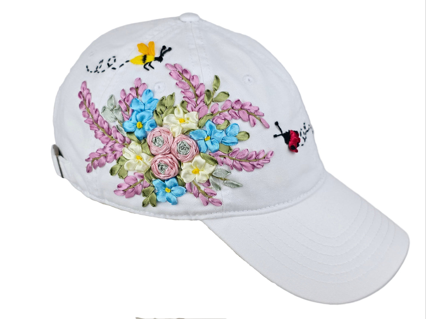 Baseball Hat - Ribbon Embroidery  🌟🌟🌟 Most Popular
