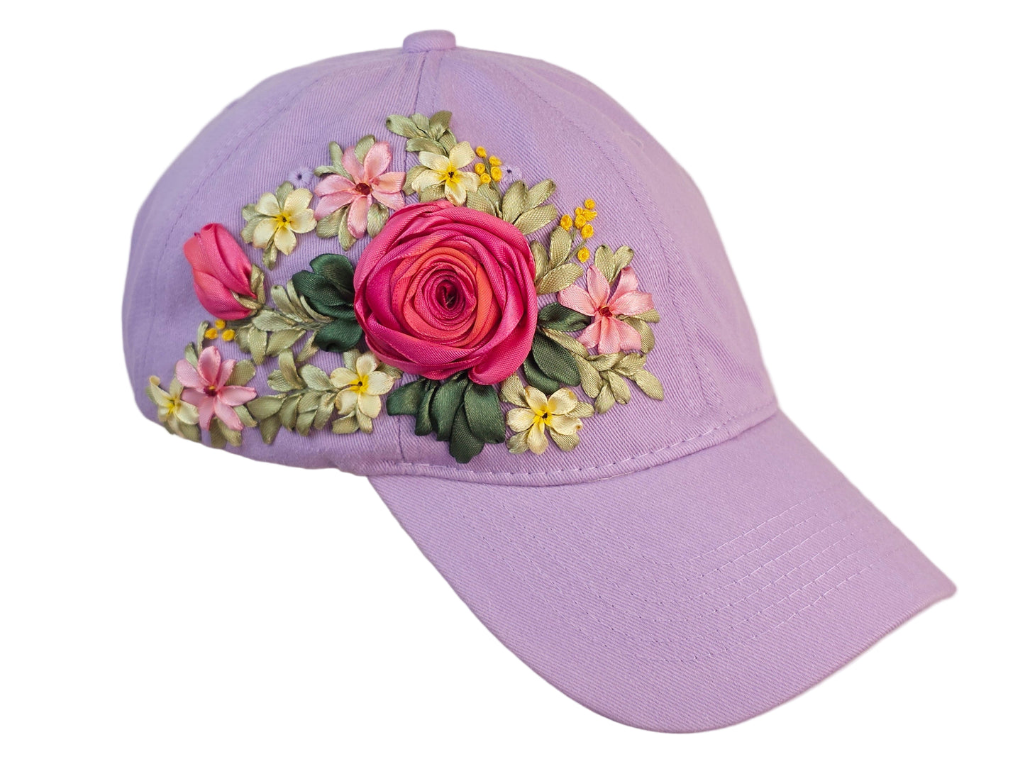 Baseball Hat - Ribbon Embroidery  🌟🌟🌟 Most Popular