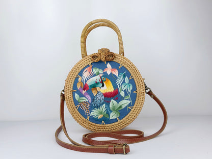 Rattan Purse w/ embroidery #3
