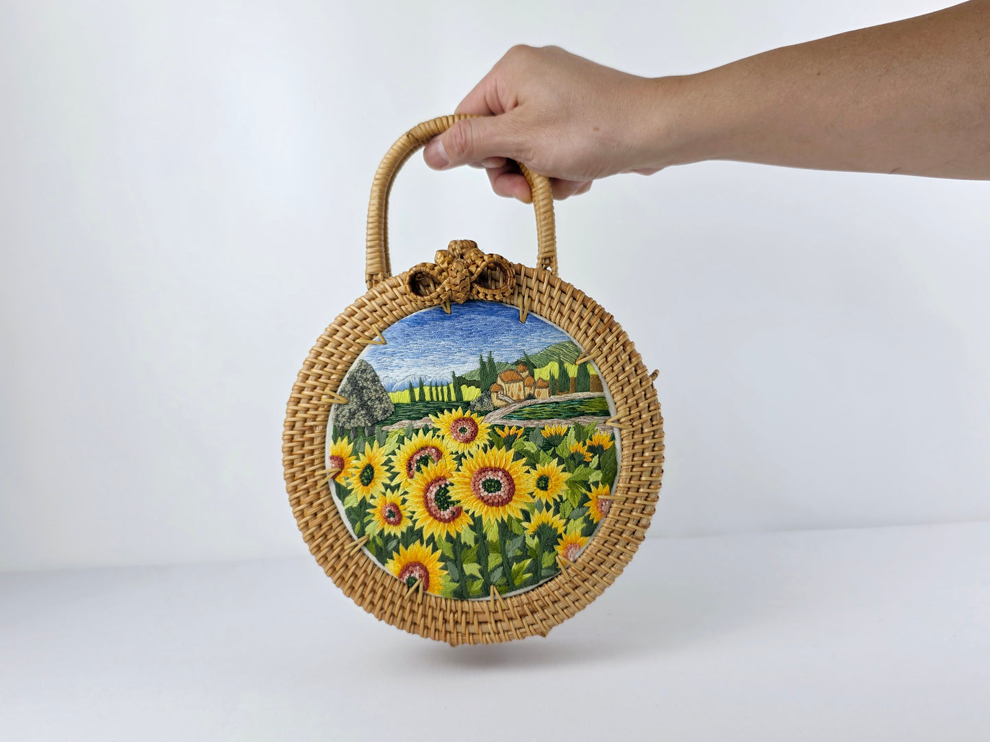 Rattan Purse w/ embroidery #2