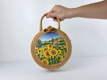 Rattan Purse w/ embroidery #2